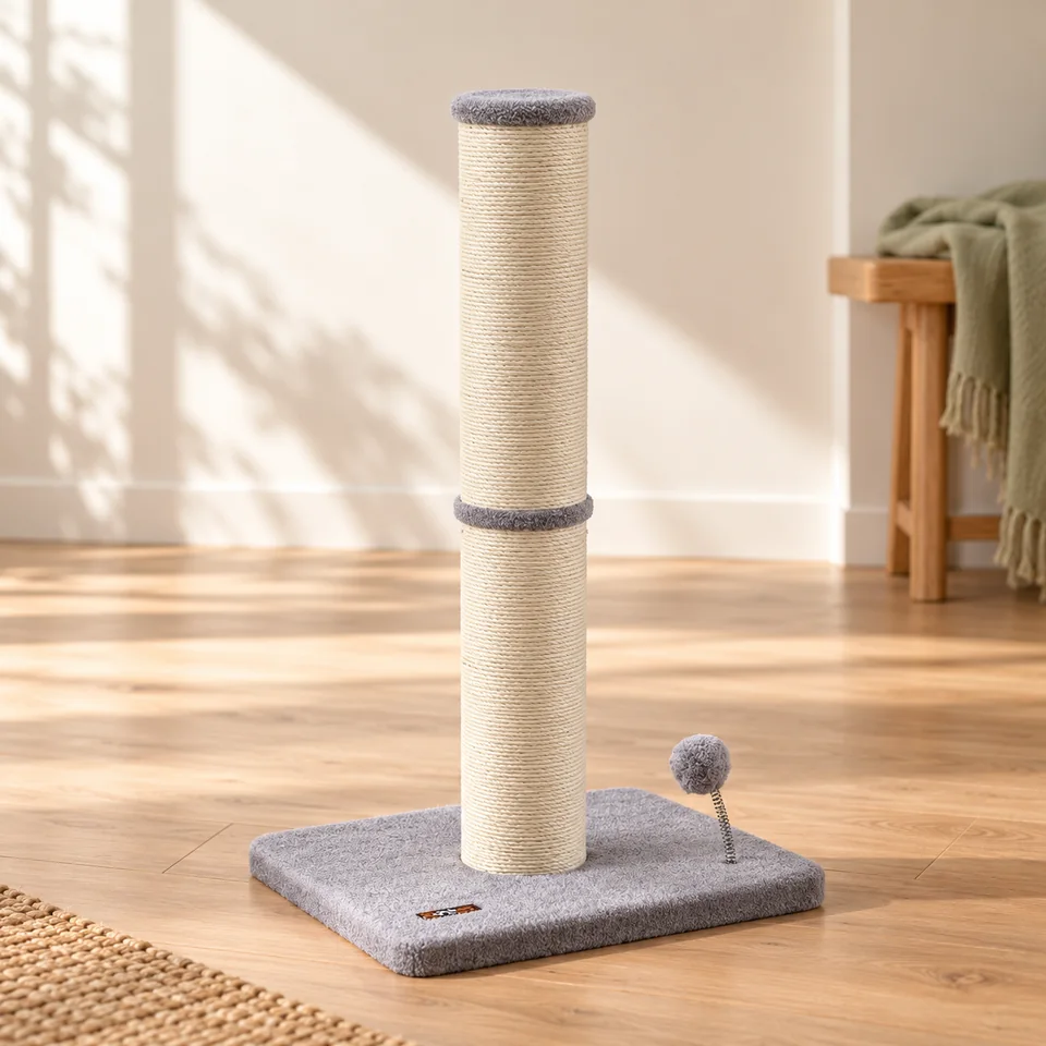 Poteau à griffer de 85 cm, tronc de 13 cm de Feandrea, mise en situation dans un intérieur pour chat